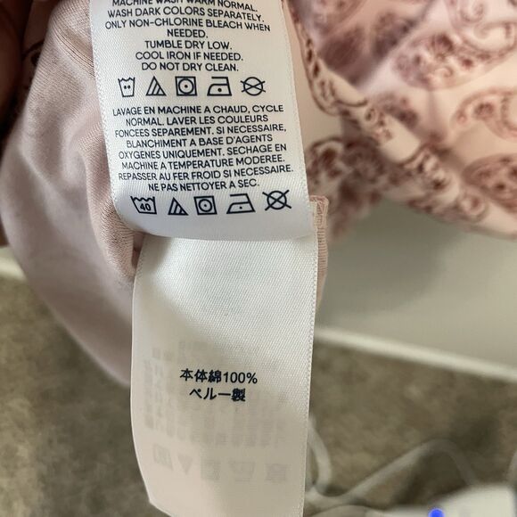 Lands End Womens Short Sleeve Midi Shirt Dress Size 3X Pink Paisley Everyday - Picture 7 of 11